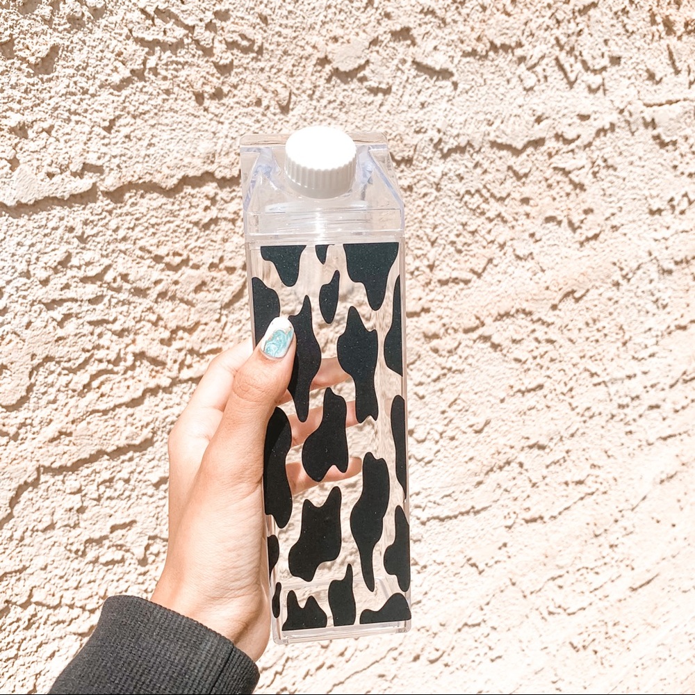 cow print acrylic milk carton